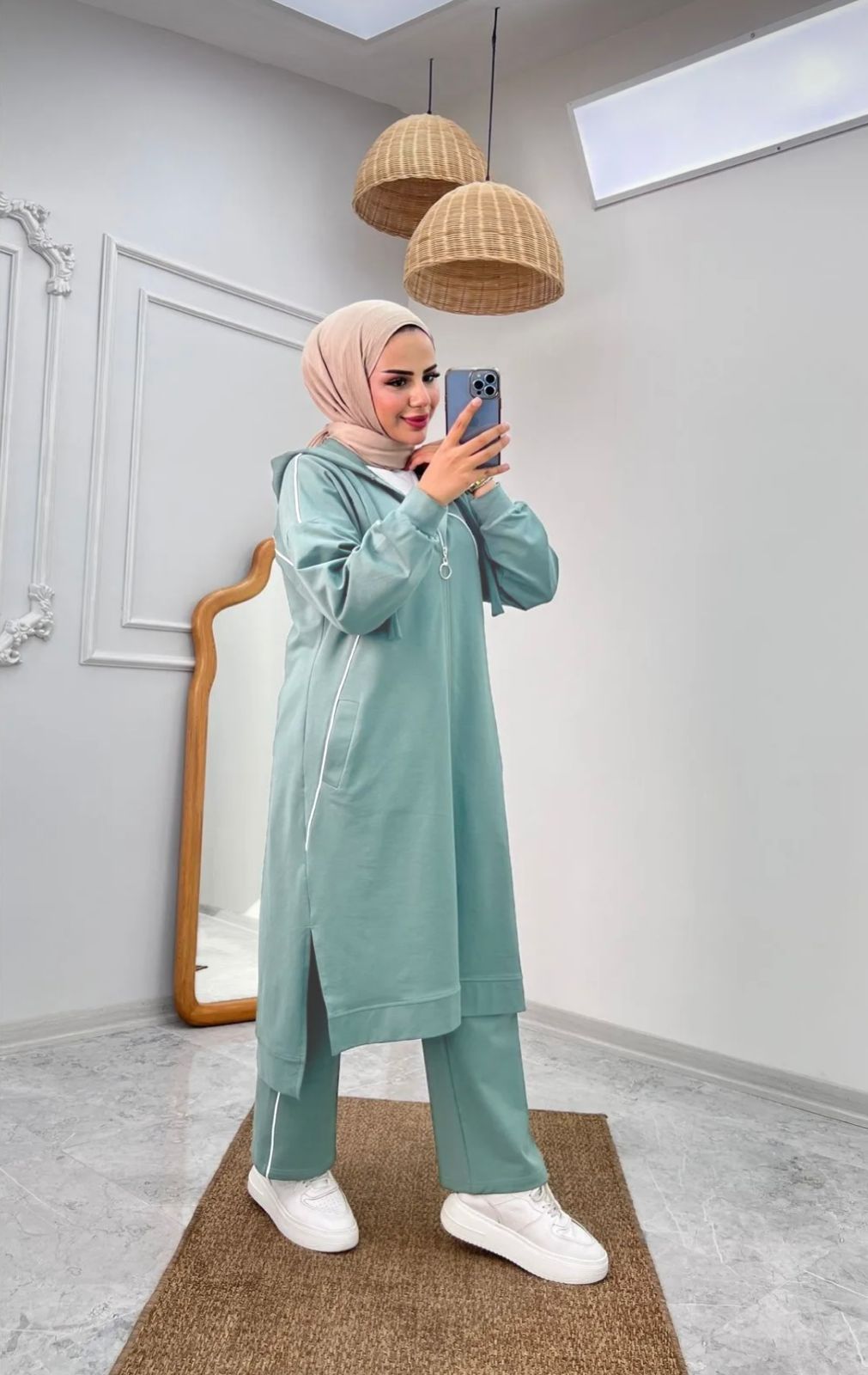 طقم كاجوال قطني تركي بقطعتين ( Turkish Cotton Casual Two-Piece Set )